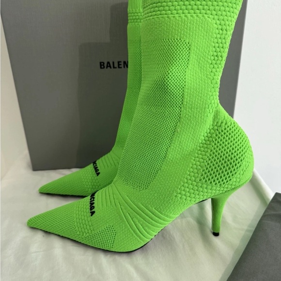 Balenciaga Neon Green Ankle Boots - Picture 3 of 6